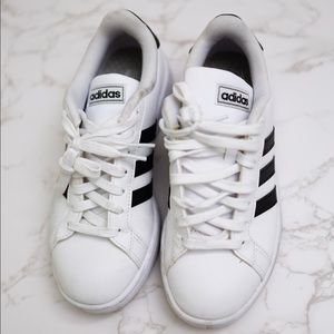 Used White Adidas Grand Court Base Shoes, Women’s Tennis Shoes